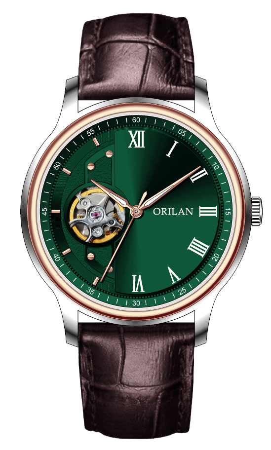 欧瑞朗 腕表 时尚镂空高级感皮带男士机械腕表
